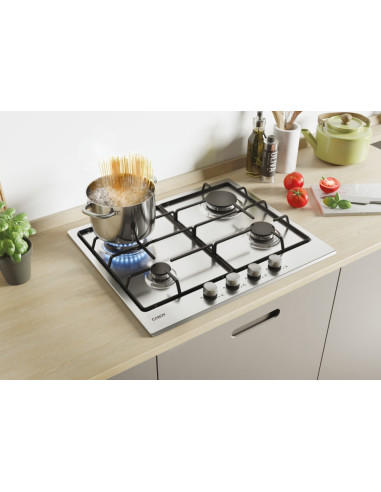 Candy Idea CHW6BR4WX Acciaio inox Da incasso 60 cm Gas 4 Fornello(i)