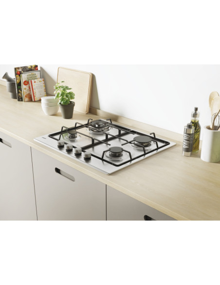 Candy Idea CHW6BR4WX Acciaio inox Da incasso 60 cm Gas 4 Fornello(i)