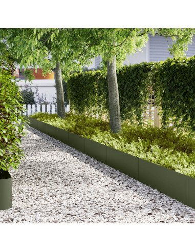 bordature per prato  50 pz Verde Oliva 100x0,5x30 cm Acciaio