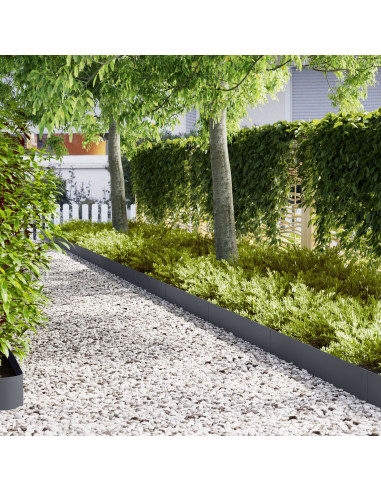 Bordature per Prato 10 pz Antracite 100x0,5x20 cm Acciaio