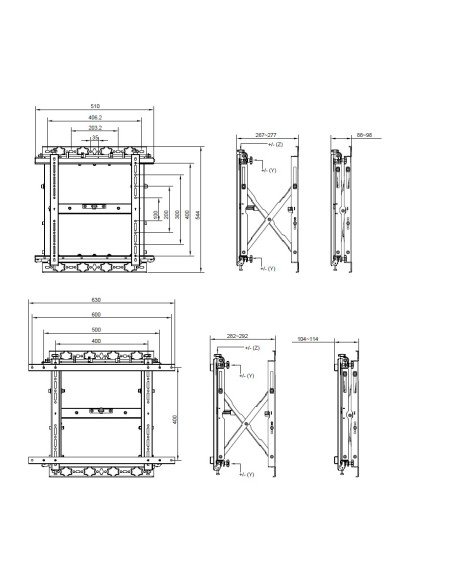 Equip 650325 Staffa per montaggio a parete TV push-in pop-out da 43” a 70”