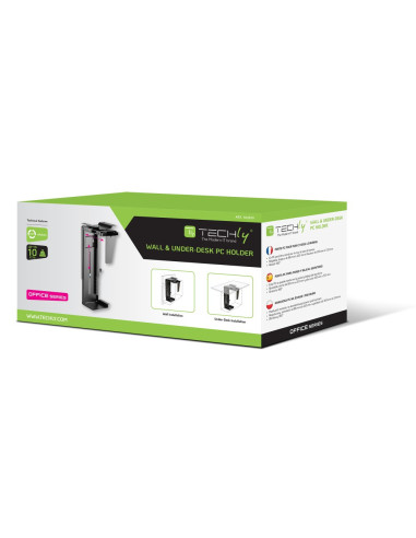 Techly ICA-CS 66 supporto per CPU Porta CPU sotto scrivania Nero