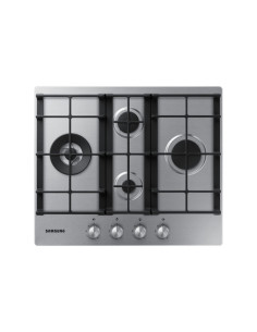 Samsung NA64H3031BS Piano cottura a gas 60cm 4 bruciatori Griglie in ghisa, Inox