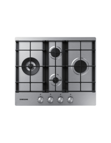 Samsung NA64H3031BS Piano cottura a gas 60cm 4 bruciatori Griglie in ghisa, Inox