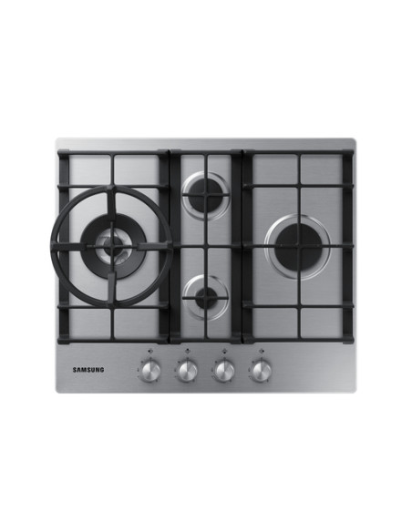Samsung NA64H3031BS Piano cottura a gas 60cm 4 bruciatori Griglie in ghisa, Inox