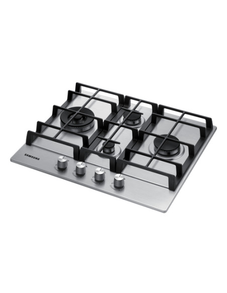 Samsung NA64H3031BS Piano cottura a gas 60cm 4 bruciatori Griglie in ghisa, Inox