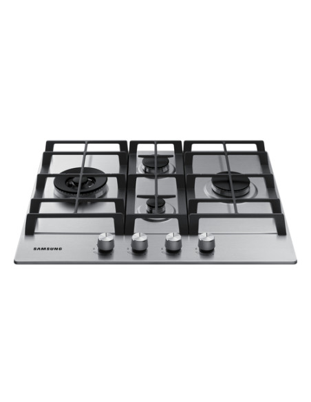 Samsung NA64H3031BS Piano cottura a gas 60cm 4 bruciatori Griglie in ghisa, Inox