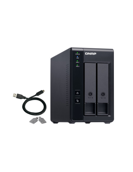 QNAP TR-002 contenitore di unità di archiviazione Box esterno HDD/SSD Nero 2.5/3.5"