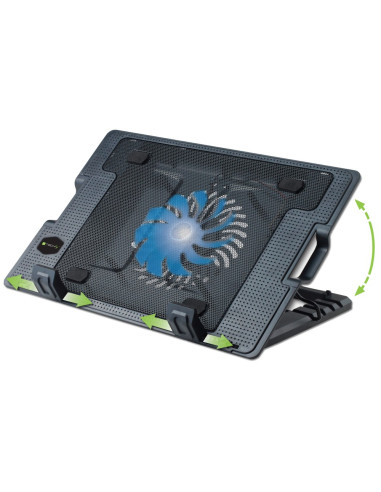 Techly Supporto per notebook fino a 17.3" con sistema di raffreddamento