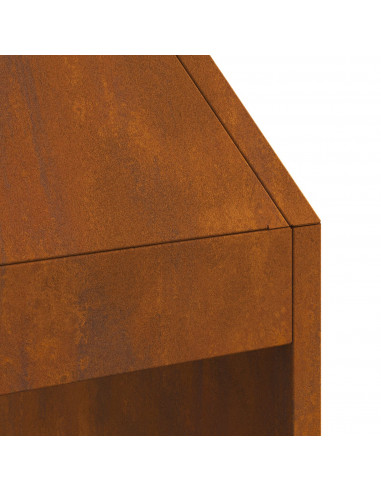 Braciere  50x50x100 cm in acciaio resistente alle intemperie