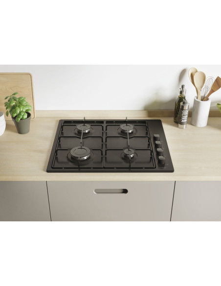 Candy Idea Piano Cottura CHW6LBB a Gas 4 Fuochi Gas Colore Nero