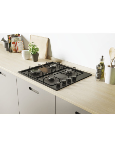 Candy Idea Piano Cottura CHW6LBB a Gas 4 Fuochi Gas Colore Nero