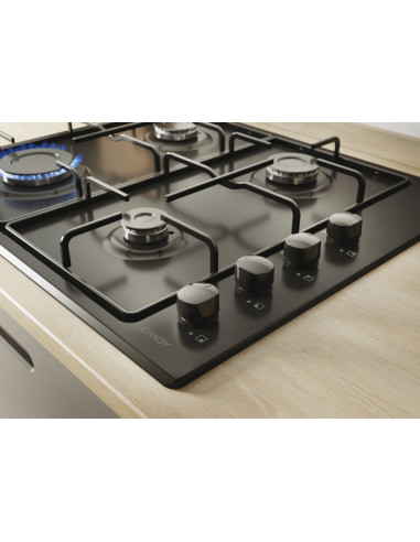 Candy Idea Piano Cottura CHW6LBB a Gas 4 Fuochi Gas Colore Nero