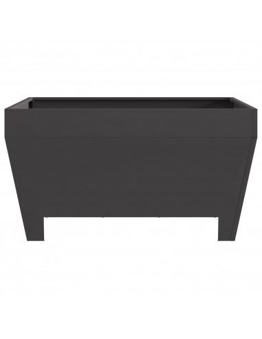 Braciere Quadrato Nero 80x80x43 cm in Acciaio -