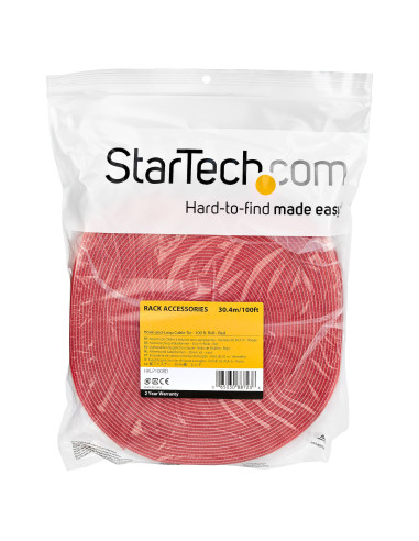 StarTech.com Rotolo di nastro a strappo da 30,5 m - Fascette riutilizzabili da tagliare su misura - Feltro adesivo autobloccante