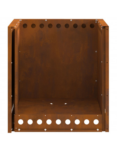 Braciere Senza Fumo Quadrato 48x48x50 cm Acciaio Invecchiato