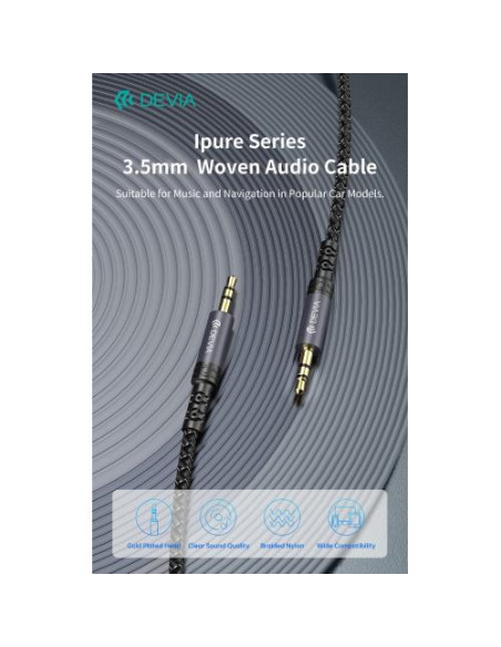 DEVIA CAVO AUDIO JACK DORATI 3,5 A 3,5 MM 1 METRO NERO