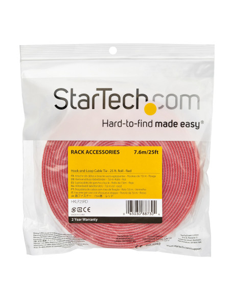 StarTech.com Rotolo di nastro a strappo da 7,6 m - Fascette riutilizzabili da tagliare su misura - Feltro adesivo autobloccante 