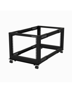 StarTech.com Server Rack a 4 Montanti 8U Open Frame, Armadio Rack di Rete 19" con Ruote, piedini di livellamento o montaggio a p