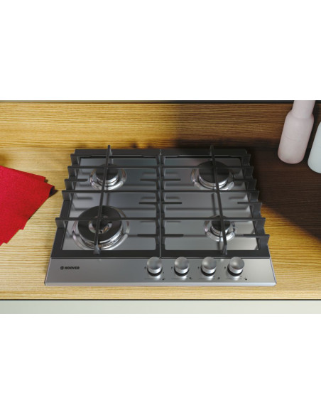 Hoover H-HOB 300 GAS HHG6BF4MX Acciaio inox Da incasso 60 cm 4 Fornello(i)
