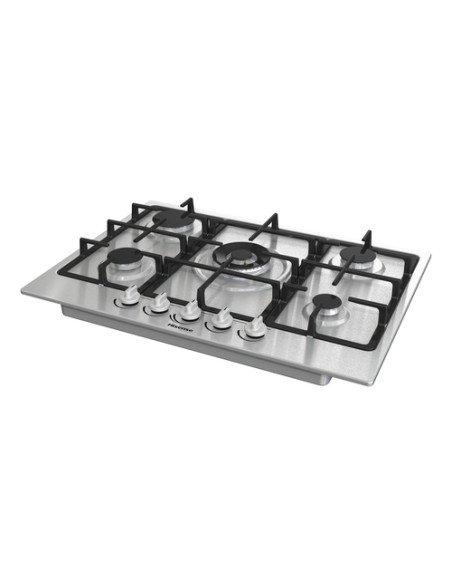 Hisense GM773XF piano cottura Acciaio inox Da incasso 71 cm Gas 5 Fornello(i)