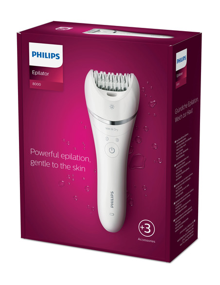 Philips Epilator Series 8000 BRE700/00 Epilatore Wet & Dry