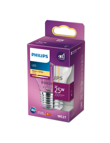 Philips Lampadina candela trasparente a filamento 25 W P45 E27