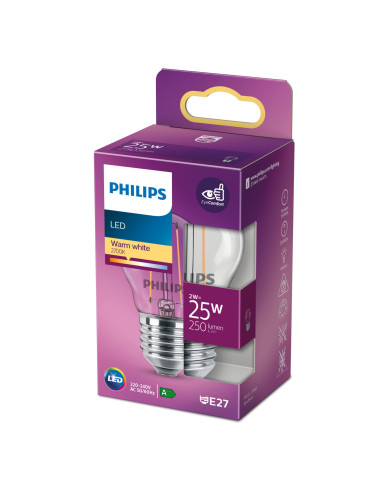 Philips Lampadina candela trasparente a filamento 25 W P45 E27
