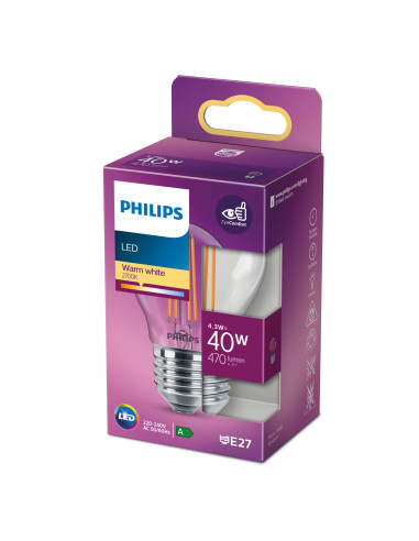 Philips Lampadina candela trasparente a filamento 40 W P45 E27