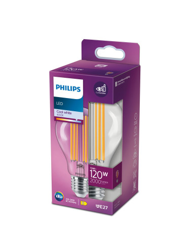 Philips Lampadina trasparente a filamento 120 W A67 E27