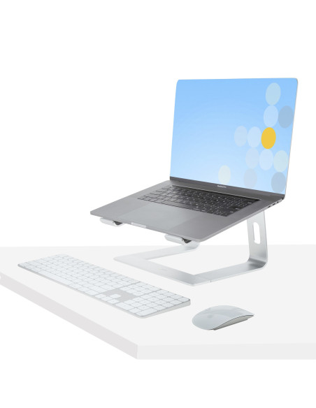 StarTech.com Supporto per PC Portatile da Scrivania in Alluminio/Argento supporta fino a 5 kg, Rialzo Ergonomico per Laptop, Sup