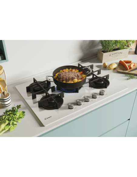 Candy Moderna CVG74WPW Bianco Da incasso 74 cm Gas 5 Fornello(i)