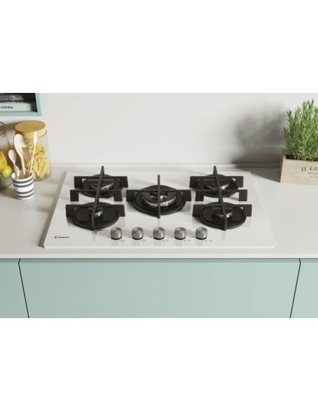 Candy Moderna CVG74WPW Bianco Da incasso 74 cm Gas 5 Fornello(i)