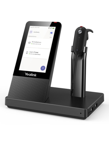 Yealink WH67 Teams Auricolare Wireless A clip, A Padiglione, Passanuca Ufficio Bluetooth Base di ricarica Nero