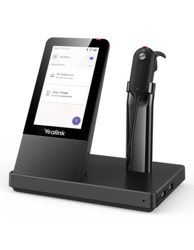 Yealink WH67 Teams Auricolare Wireless A clip, A Padiglione, Passanuca Ufficio Bluetooth Base di ricarica Nero