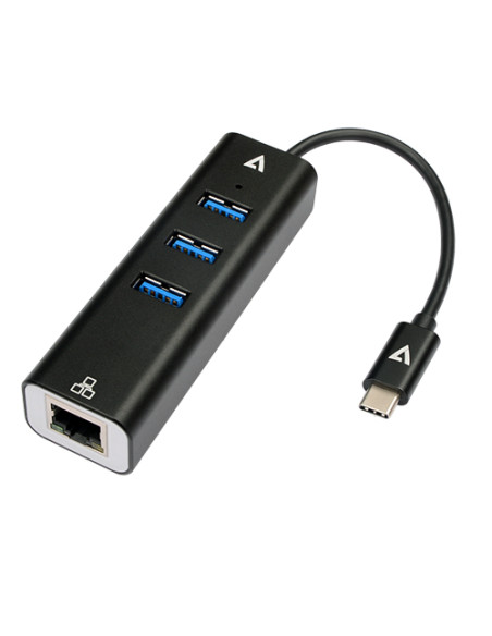 V7 V7UCRJ45USB3 replicatore di porte e docking station per laptop USB tipo-C Nero
