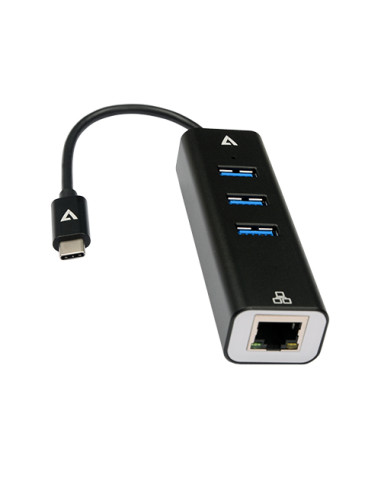 V7 V7UCRJ45USB3 replicatore di porte e docking station per laptop USB tipo-C Nero