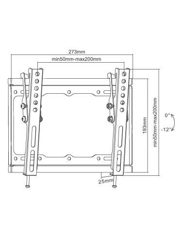 Equip 650408 Staffa di montaggio a parete per TV inclinabile da 23” a 43”