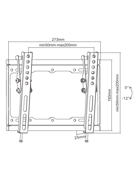 Equip 650408 Staffa di montaggio a parete per TV inclinabile da 23” a 43”