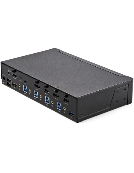 StarTech.com KVM Switch HDMI a 4 porte - Monitor singolo 4K 60Hz Ultra HD HDR - Switch KVM HDMI 2.0 per PC con 2 porte USB 3.0 H