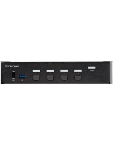StarTech.com KVM Switch HDMI a 4 porte - Monitor singolo 4K 60Hz Ultra HD HDR - Switch KVM HDMI 2.0 per PC con 2 porte USB 3.0 H