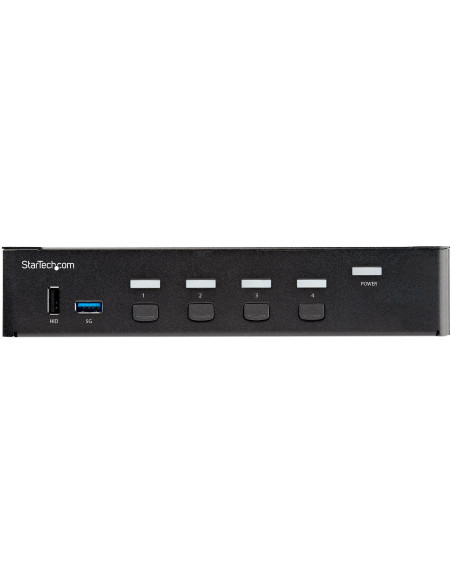 StarTech.com KVM Switch HDMI a 4 porte - Monitor singolo 4K 60Hz Ultra HD HDR - Switch KVM HDMI 2.0 per PC con 2 porte USB 3.0 H