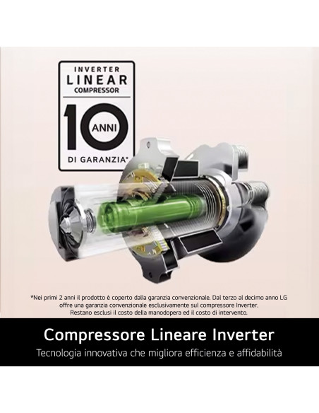 LG GSBV70PZTE Frigorifero Side-by-Side, Classe E, 655L, No frost, Inox