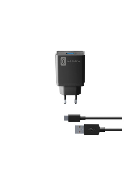 Cellularline USB Charger 10W - USB-C Caricabatterie da rete 10W con cavo USB-C