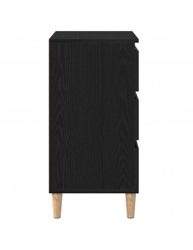 Comodino  Nero Rovere 40x35x70 cm Legno ingegnerizzato