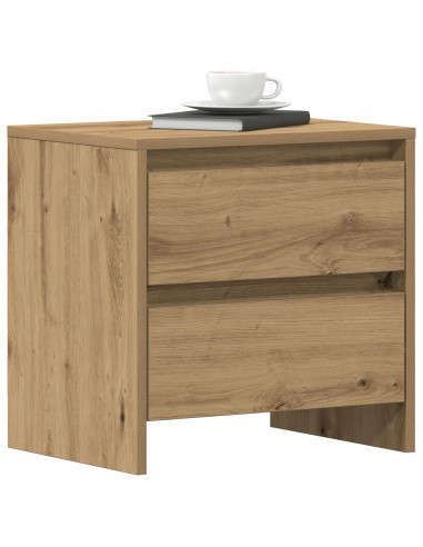 Comodino 2 pcs Rovere Artigianale 45x34x44,5 cm Legno Ingegnerizzato