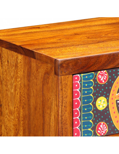 Comodino 40x35x35 cm Legno Massello di Acacia