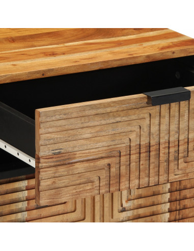 Comodino 50x33x60 cm in Legno Massello di Acacia