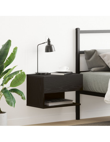 Comodino da parete  in legno ingegnerizzato nero