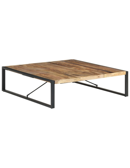 Tavolino da Salotto 140x140x40 cm in Legno di Mango Grezzo